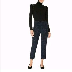 Kate Spade blue & black leopard cropped pants